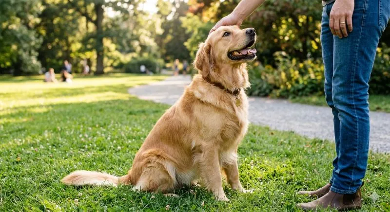 Chien pendant une séance d’éducation